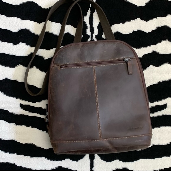 Jack Georges Voyager Convertible Backpack Crossbody Bag Brown - Picture 9 of 16